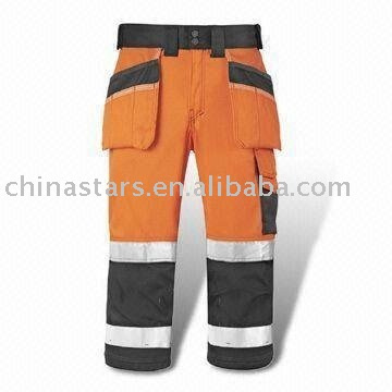 Naranja Pantalones reflectantes de alta visibilidad